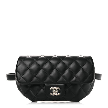 Chanel Calfskin Quilted CC Uniform Flap Belt Bag Black 1 of 12