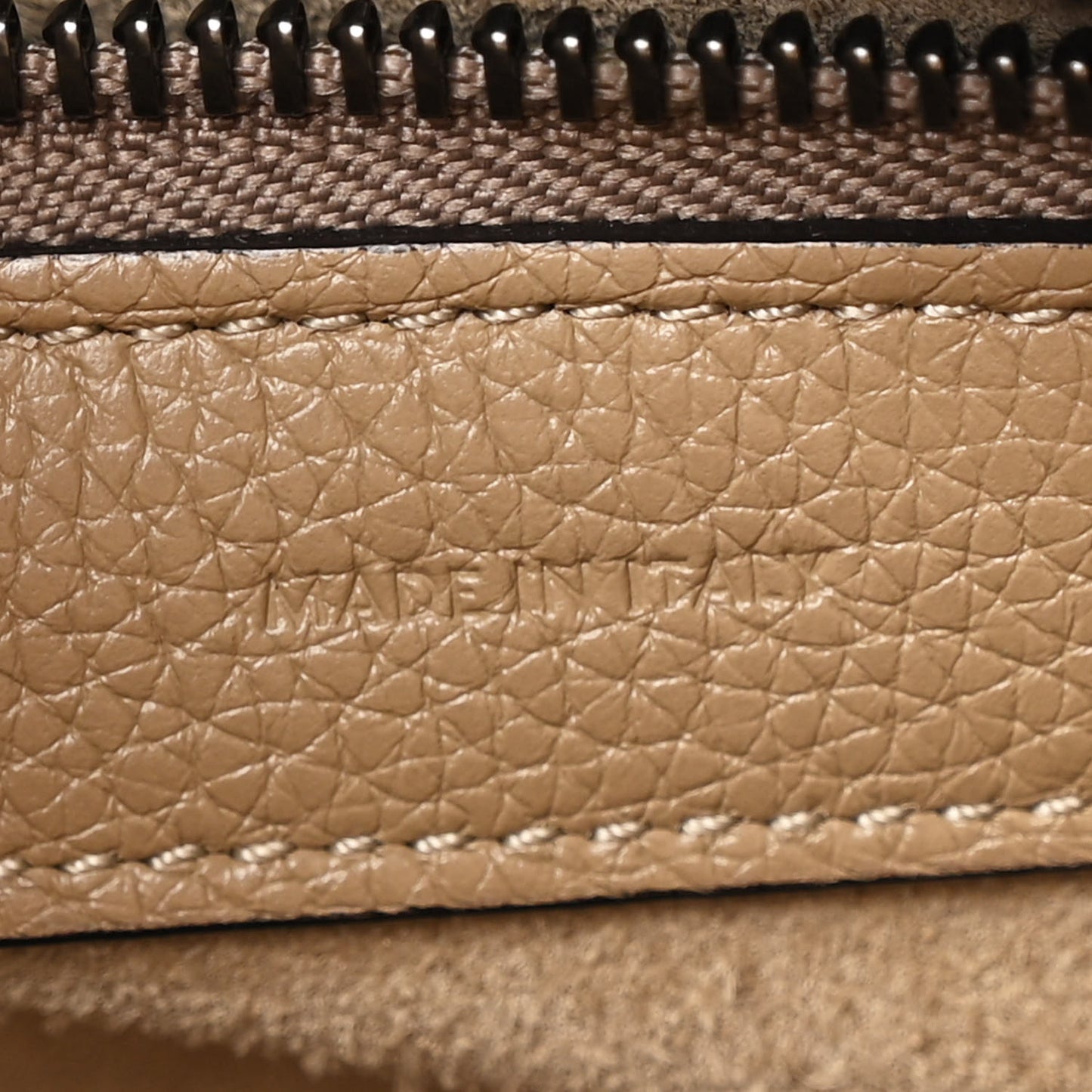 Drummed Calfskin Micro Luggage Dune