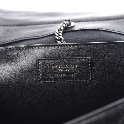 Saint Laurent Pebbled Lambskin Chevron Monogram Small Nolita Black 6 of 9