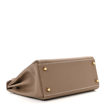 Hermes Togo Kelly Retourne 28 Etoupe 4 of 11