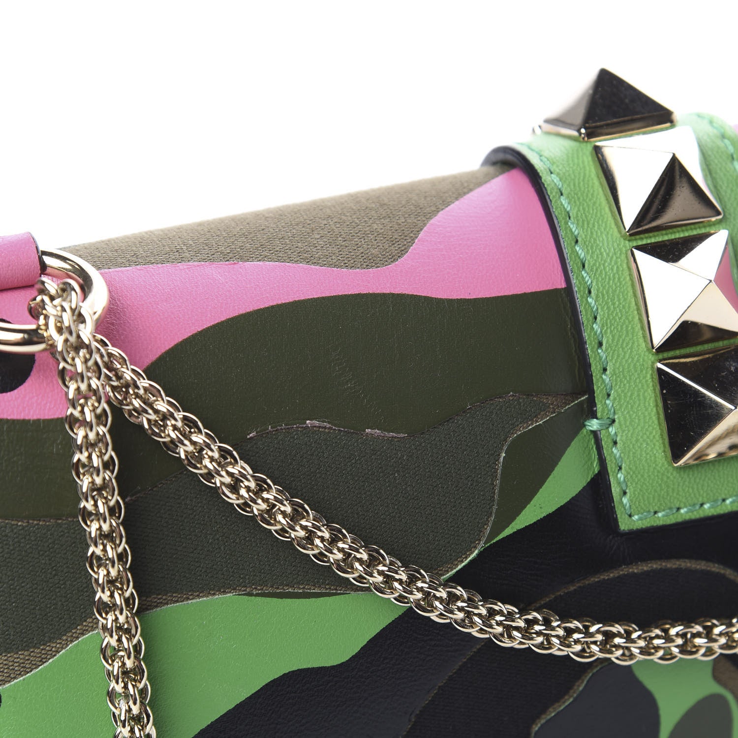 Valentino Garavani Nappa Canvas Camouflage Medium Glam Lock Rockstud Flap Multicolor 10 of 11