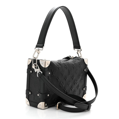 Louis Vuitton Calfskin Debossed Monogram Side Trunk Black 3 of 9