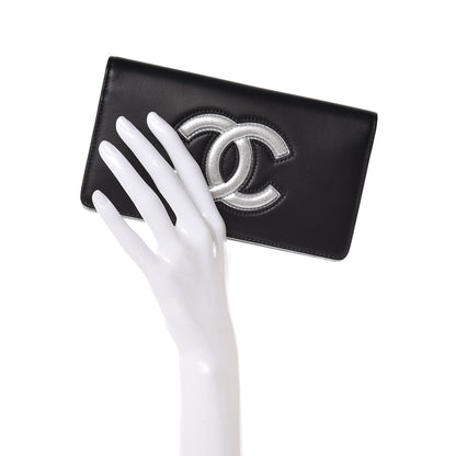 Chanel Lambskin Timeless CC Yen Wallet Black Silver 2 of 9