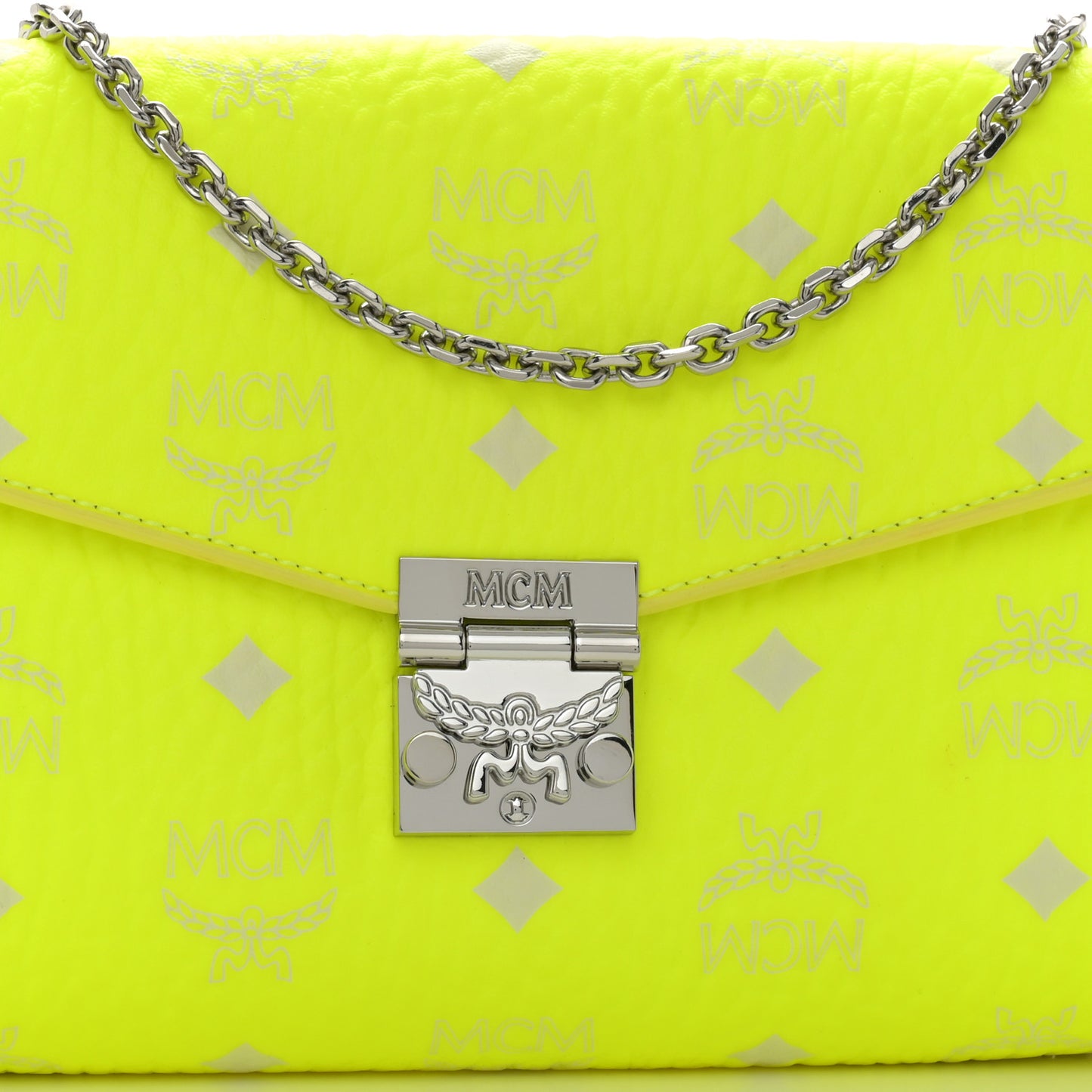 Visetos Monogram Medium Millie Crossbody Bag Neon Yellow