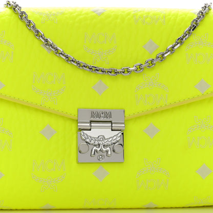 MCM Visetos Monogram Medium Millie Crossbody Bag Neon Yellow 8 of 11