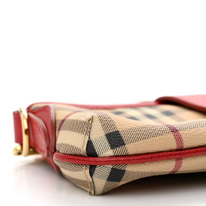 Burberry Haymarket Check Small Crossbody Clutch Bag Military Red 10 of 16