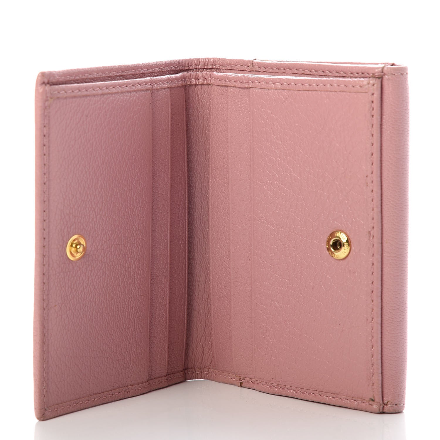 Miu Miu Goatskin Madras Flap Wallet Rosa 7 of 8