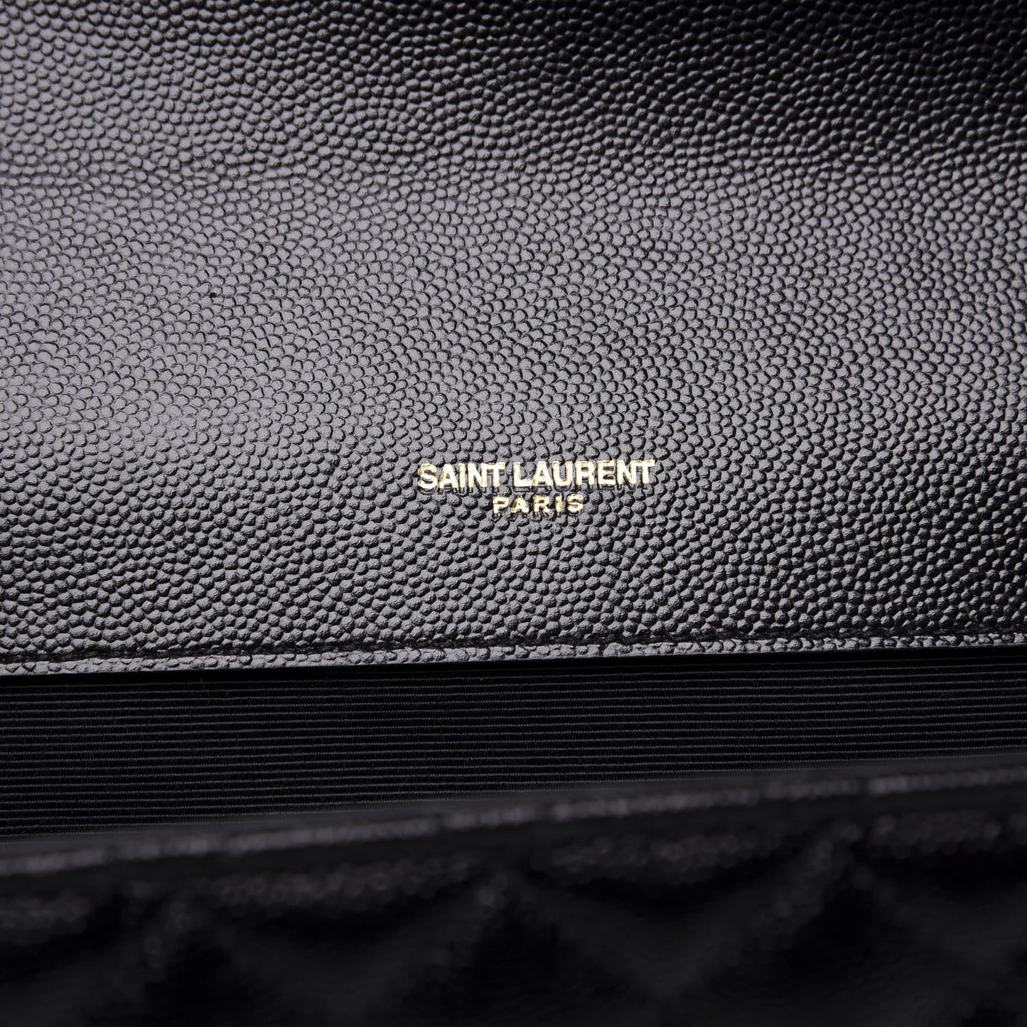 Grain De Poudre Textured Mixed Matelasse Large Triquilt Monogram Satchel Black