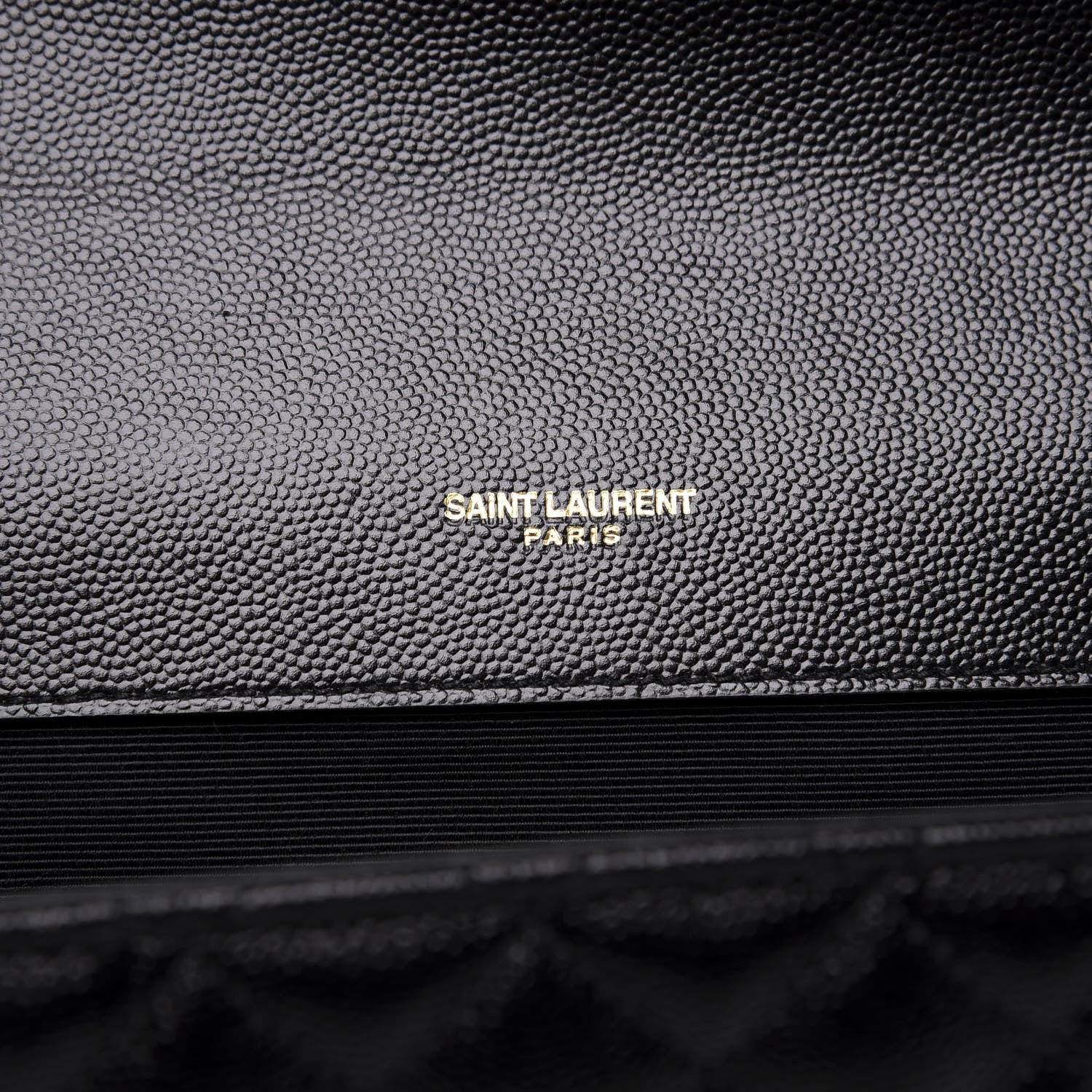 Saint Laurent Grain De Poudre Textured Mixed Matelasse Large Triquilt Monogram Satchel Black 7 of 9