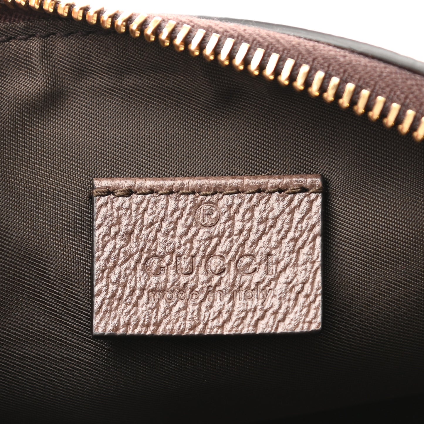 GG Supreme Monogram Textured Calfskin Web Medium Ophidia Cosmetic Case Beige Ebony New Acero