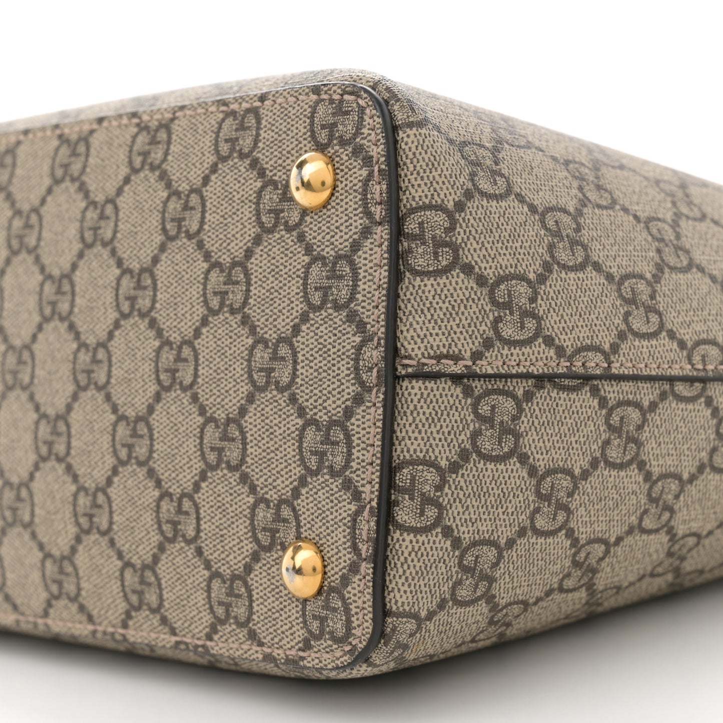 GG Supreme Monogram Medium Zippered Bucket Tote Beige Tuscany