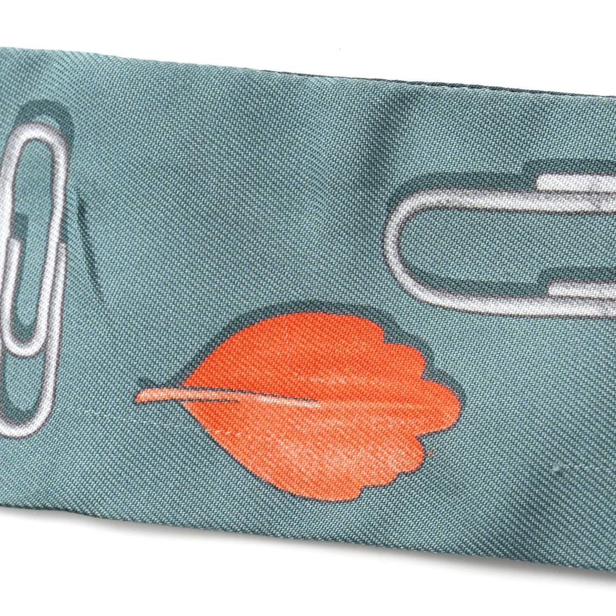 Hermes Silk In The Pocket Twilly Vert De Gris Bleu 5 of 5