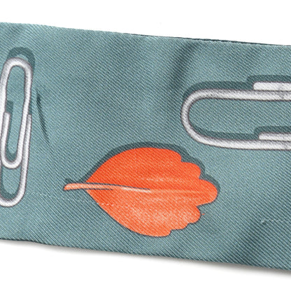 Hermes Silk In The Pocket Twilly Vert De Gris Bleu 5 of 5