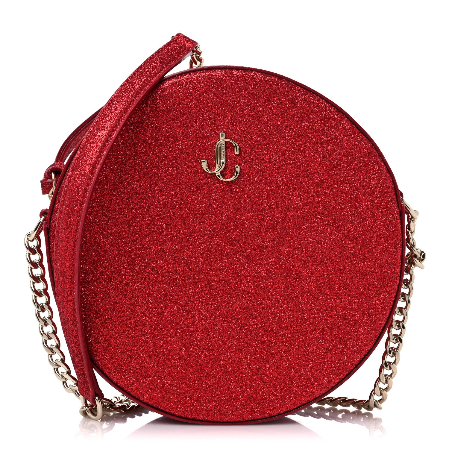 Jimmy Choo Glitter Round Crossbody Red 1 of 10