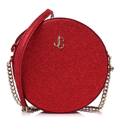 Jimmy Choo Glitter Round Crossbody Red 1 of 10