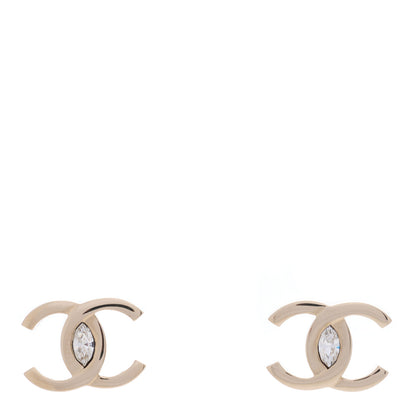 Chanel Crystal CC Earrings Gold 1 of 4
