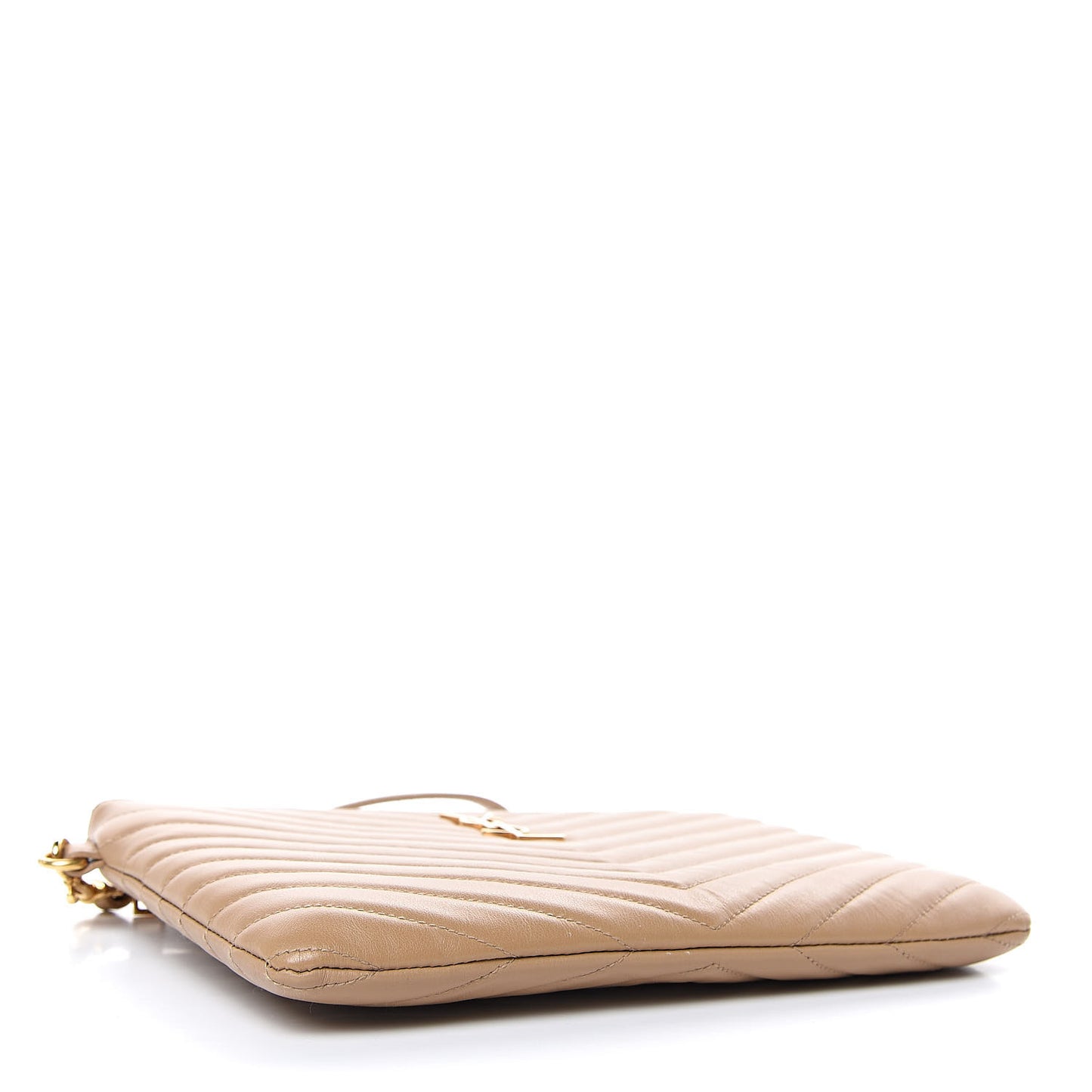 Calfskin Matelasse Chevron Monogram A5 Wristlet Cork