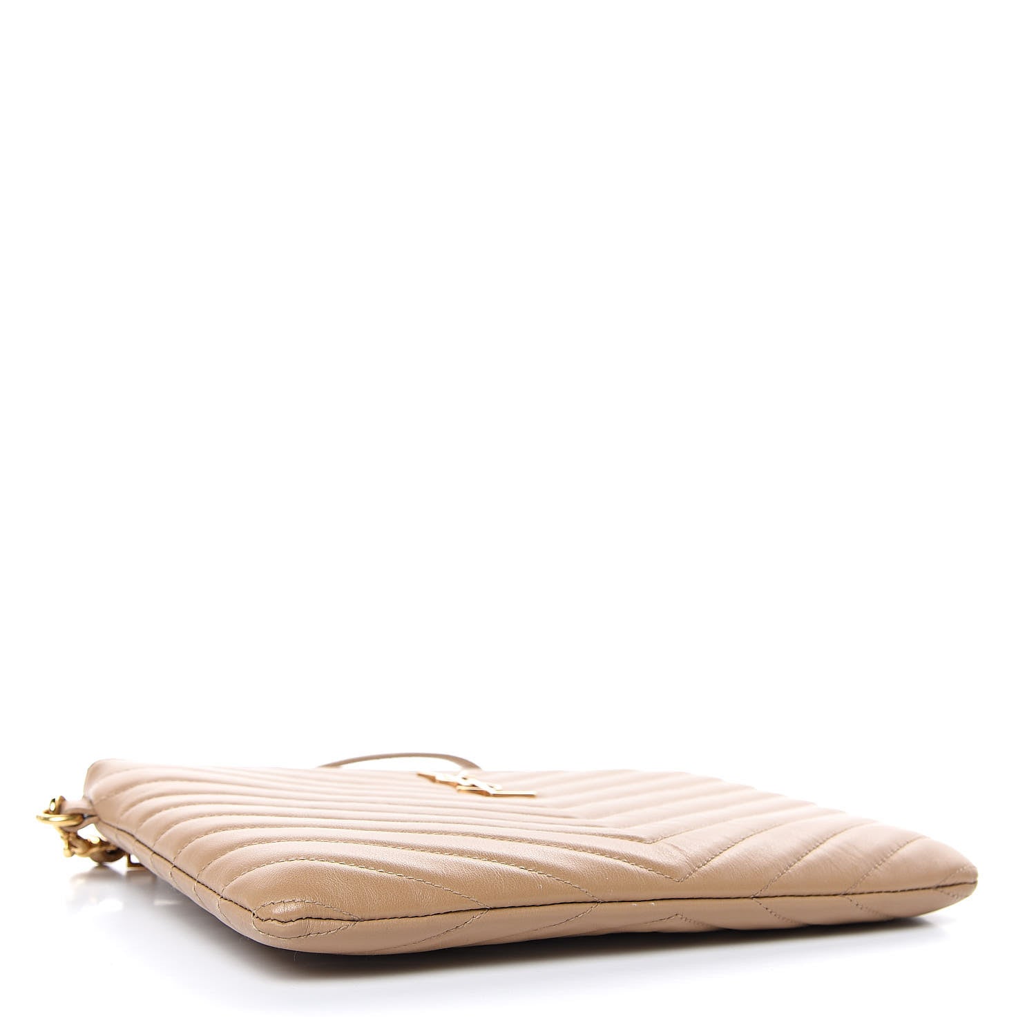 Saint Laurent Calfskin Matelasse Chevron Monogram A5 Wristlet Cork 4 of 8