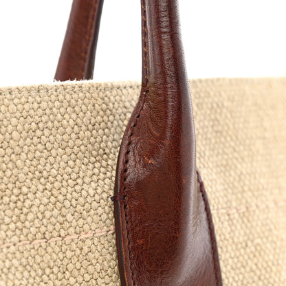 Saint Laurent Linen Calfskin Rive Gauche Tote Natural 12 of 13