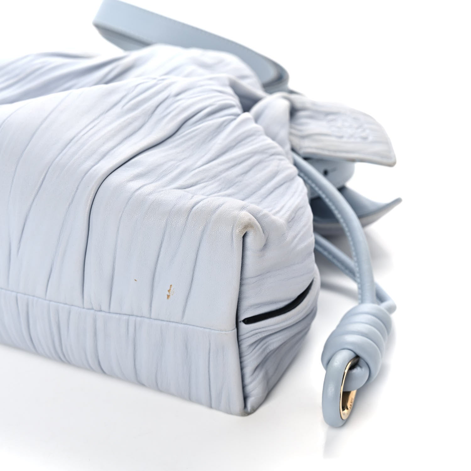 Loewe Crinkled Nappa Small Flamenco Knot Shoulder Bag Light Blue 9 of 16