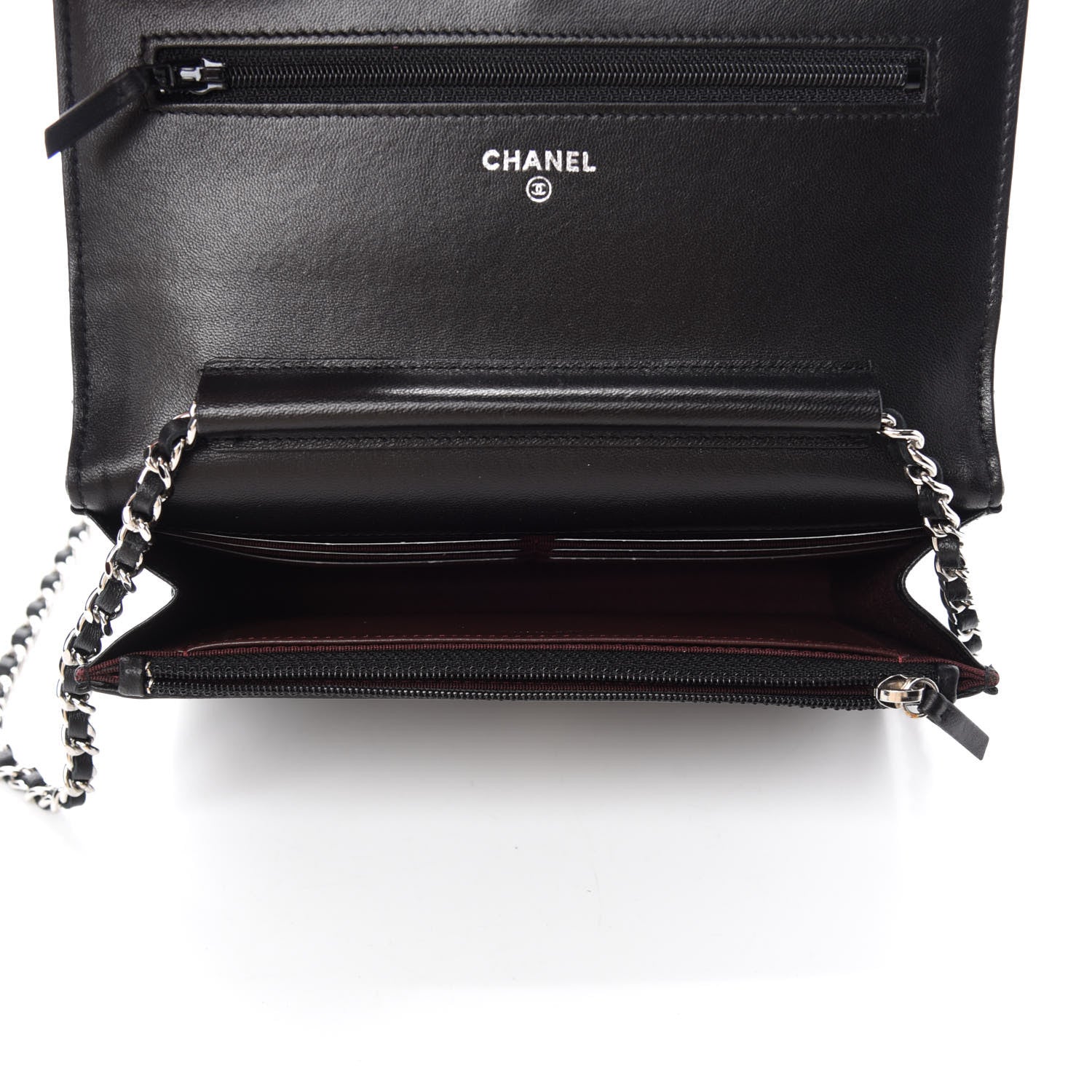 Chanel Lambskin Quilted Wallet On Chain WOC Black 5 of 12