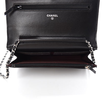 Chanel Lambskin Quilted Wallet On Chain WOC Black 5 of 12