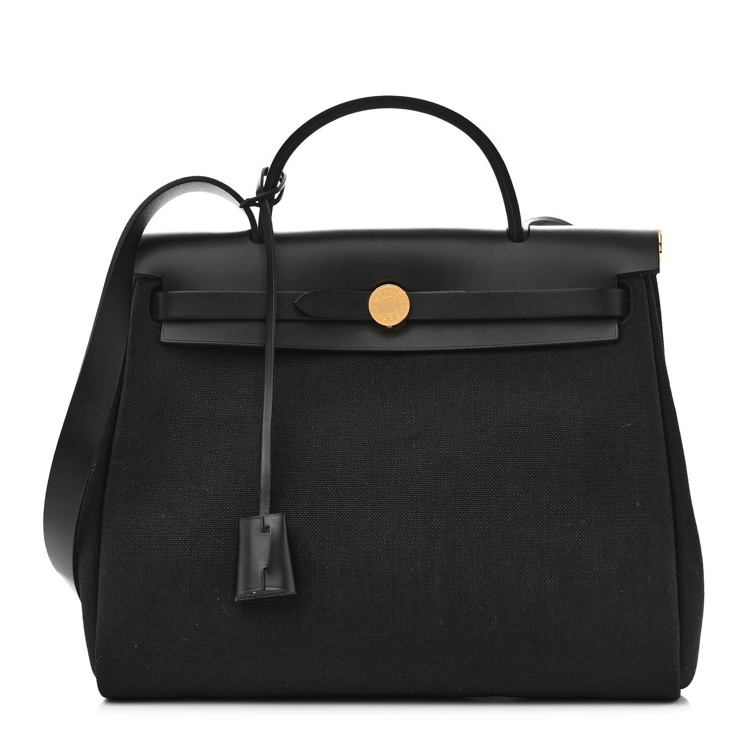 Hermes Military Toile Vache Hunter Herbag Zip PM 31 Black 3 of 12