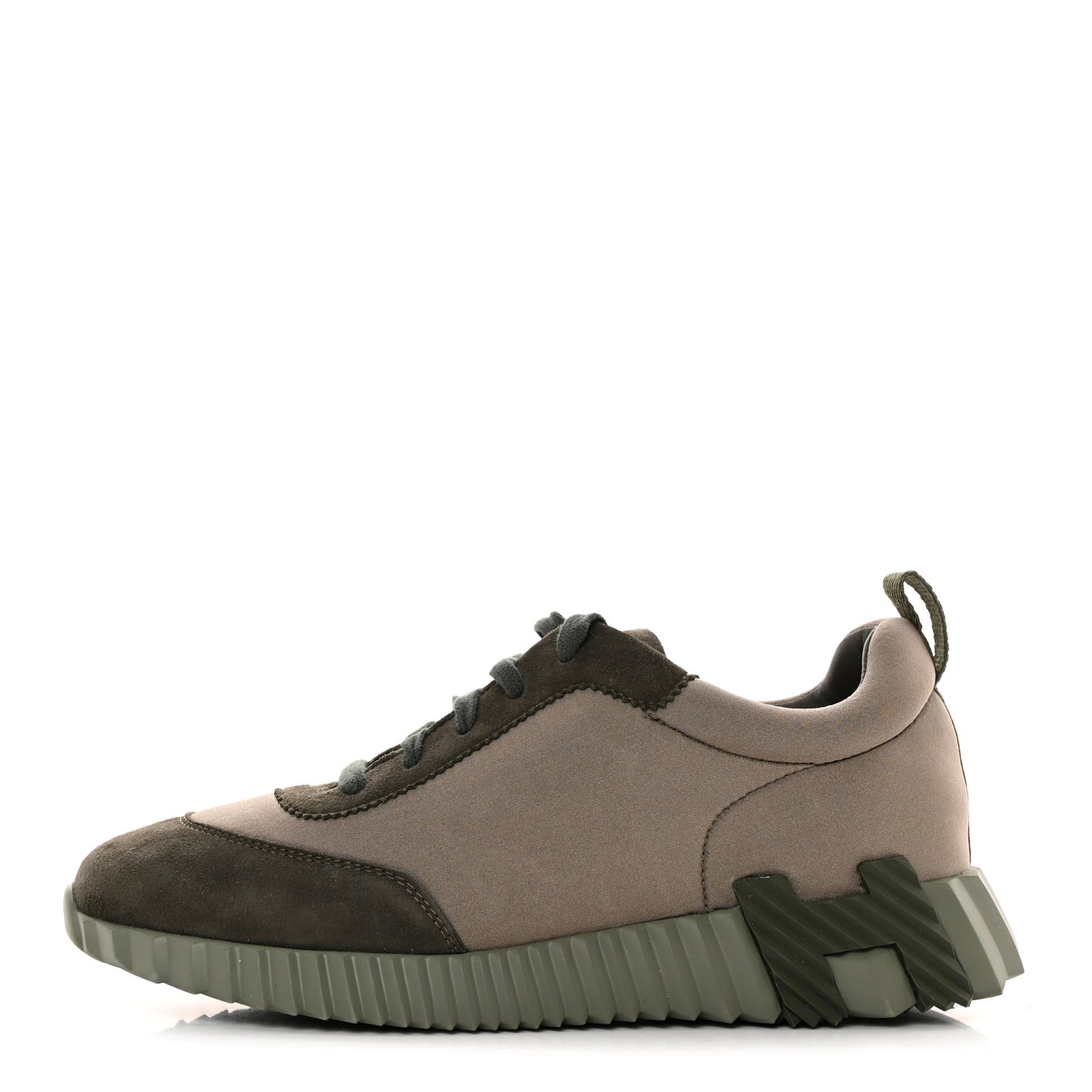 Technical Jersey Goatskin Suede Goatskin Bouncing Sneakers 39 Vert Toundra Vert Foret