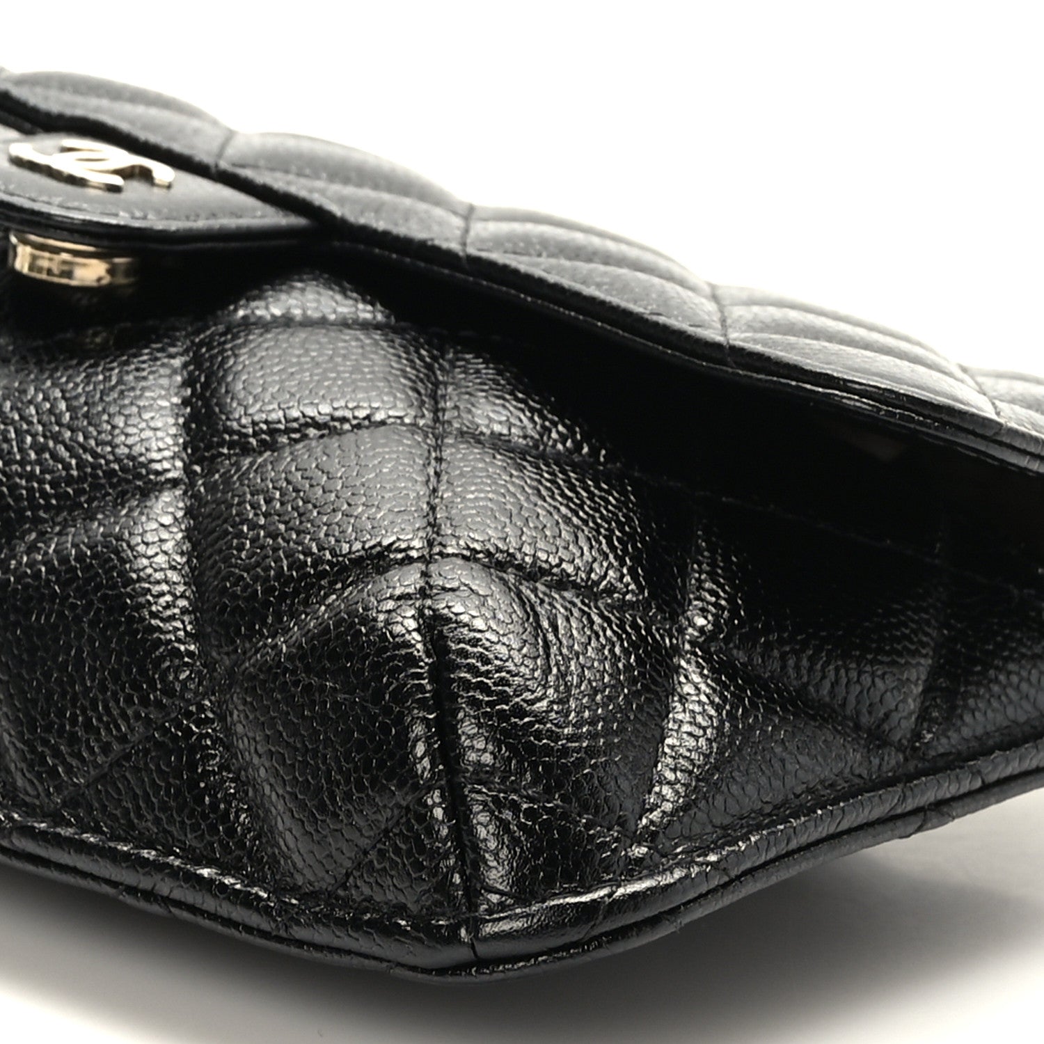 Chanel Caviar Fabric Foldable Tote Bag With Chain Black Multicolor 9 of 17