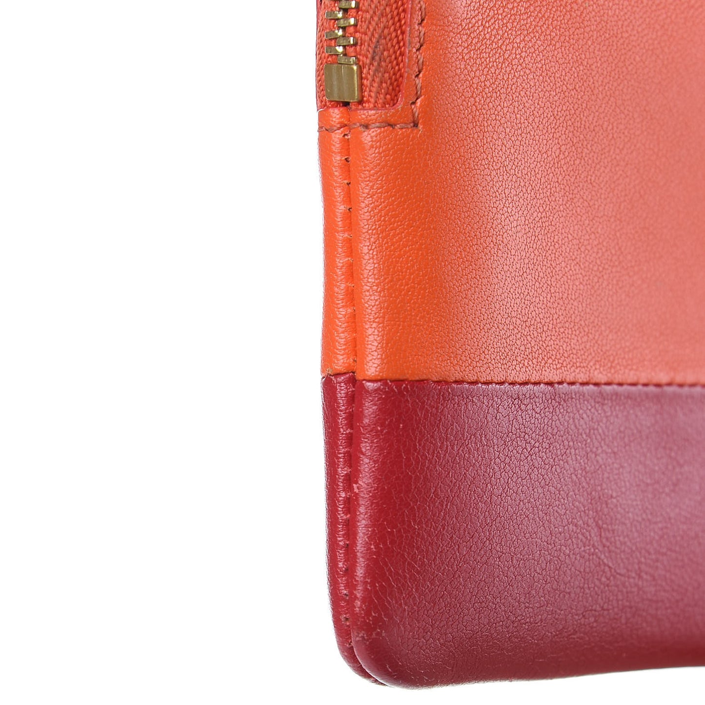 Lambskin Bi-Color Solo Coin Red Orange
