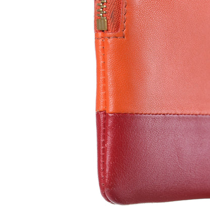 Celine Lambskin Bi-Color Solo Coin Red Orange 7 of 10