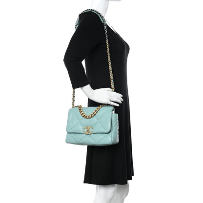 Chanel Lambskin Quilted Medium Chanel 19 Flap Light Green 2 of 11