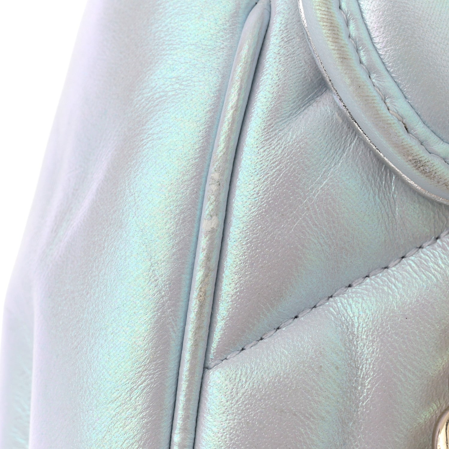 Gucci Iridescent Nappa Chevron Matelasse Small GG Marmont Shoulder Bag Iridescent Snow Light Blue 17 of 17
