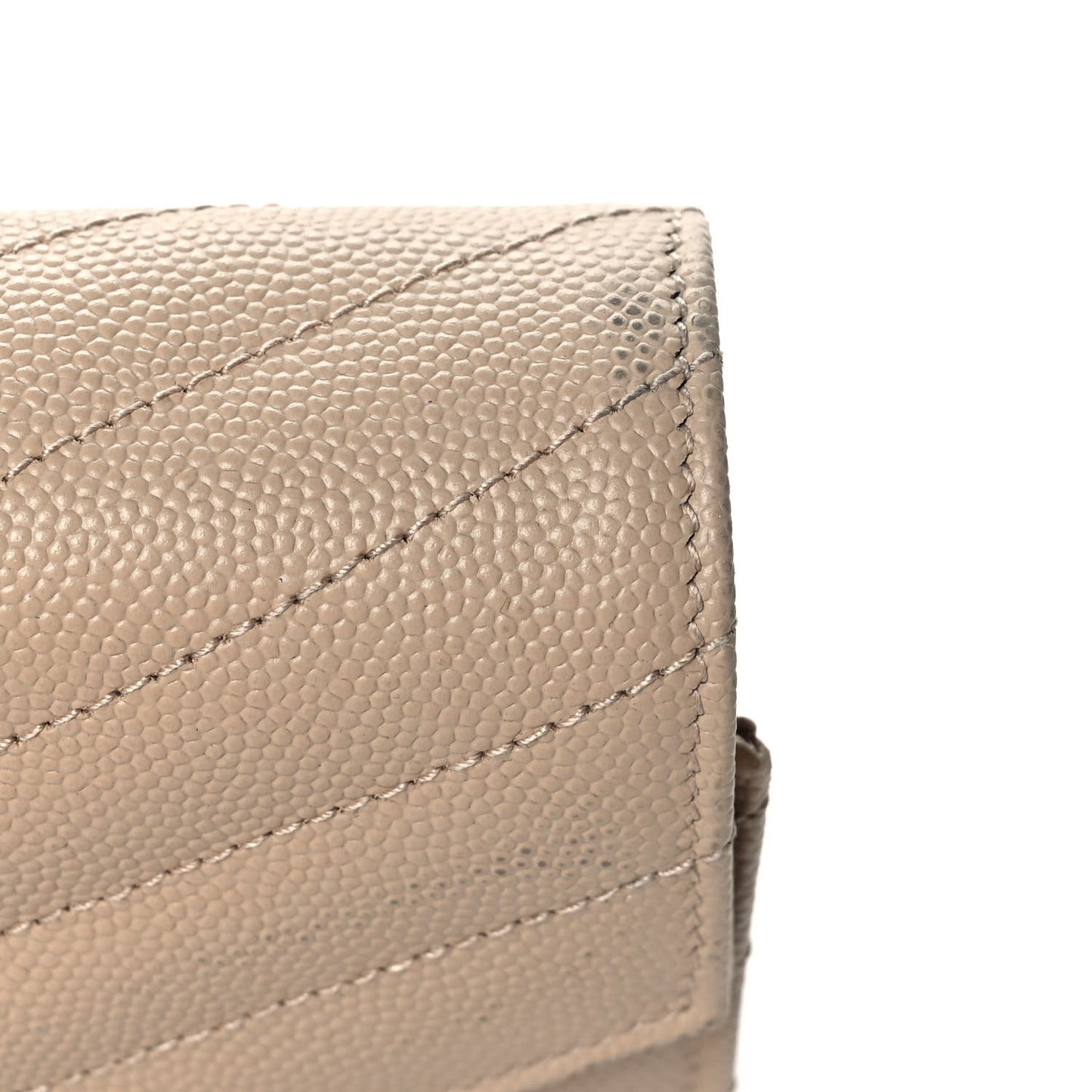 Grain De Poudre Matelasse Chevron Monogram Chain Wallet Nude Powder