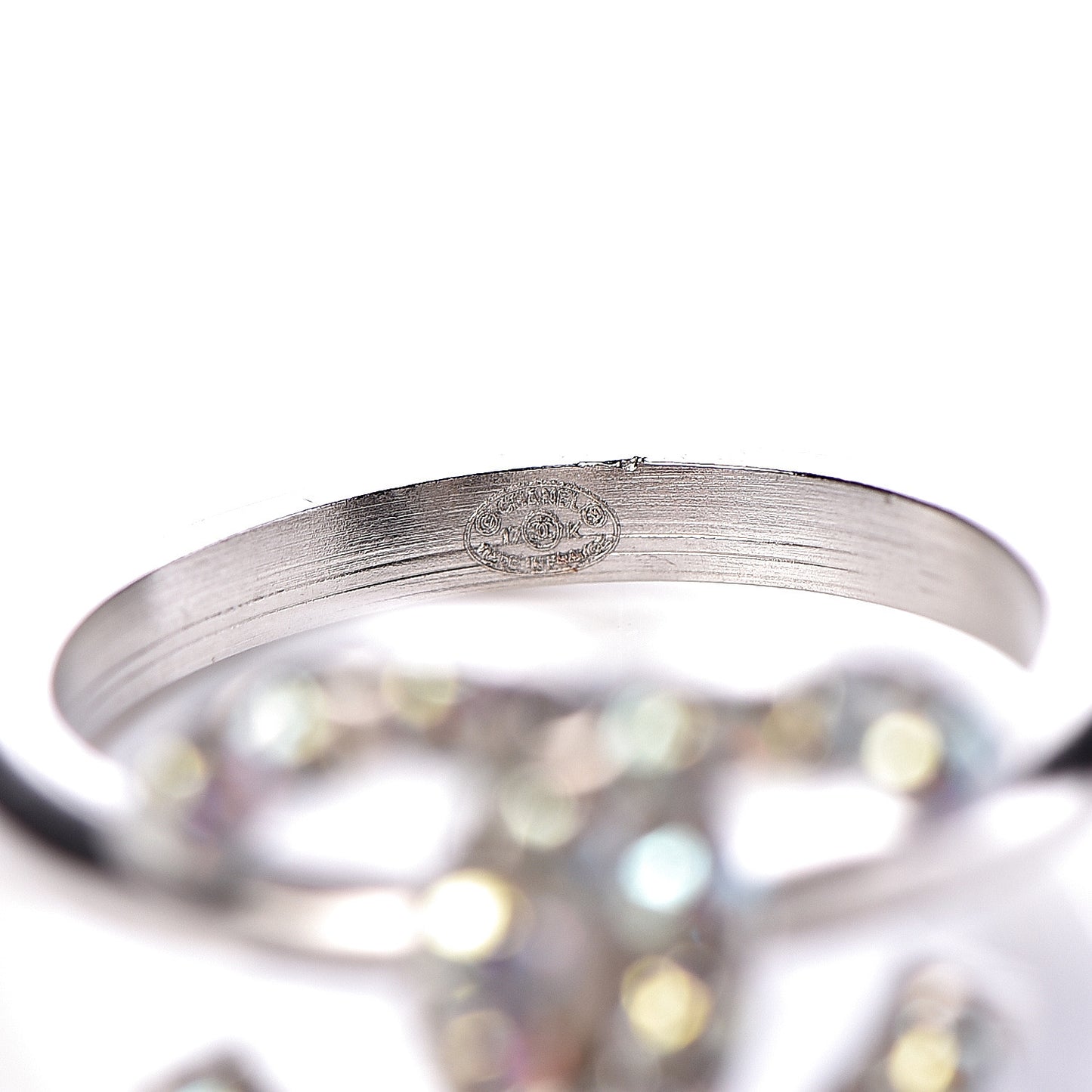 Crystal CC Ring 7 Iridescent Silver