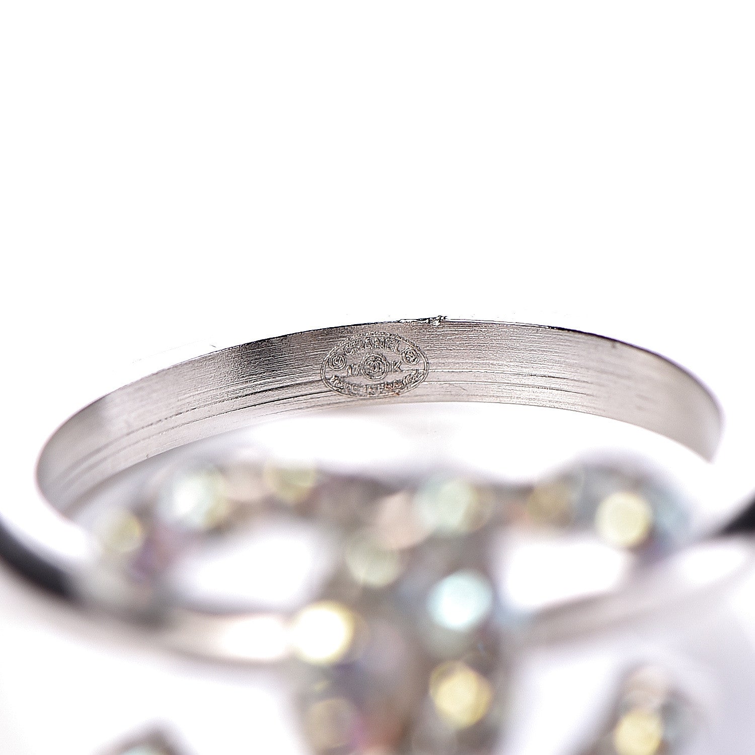 Chanel Crystal CC Ring 7 Iridescent Silver 6 of 6