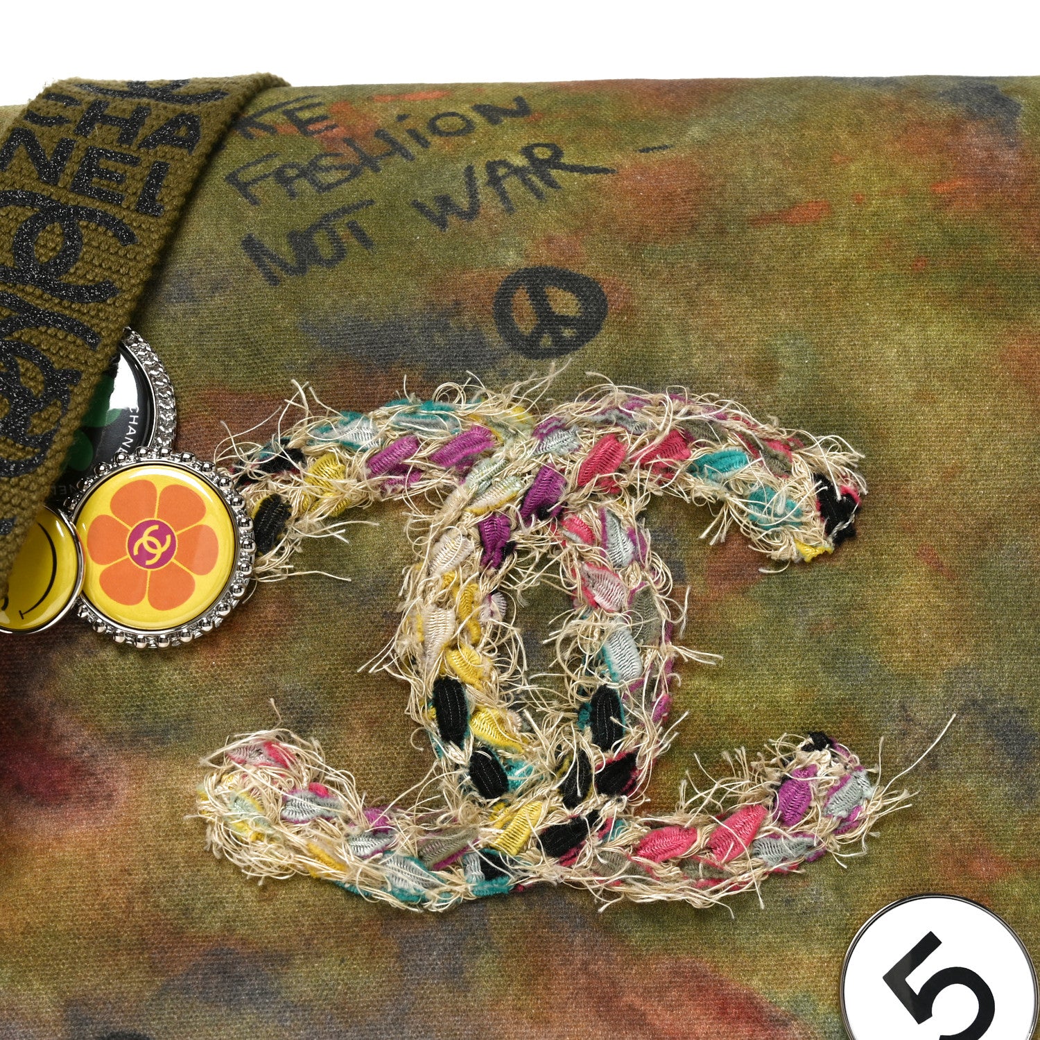 Chanel Washed Toile Graffiti On The Pavements Messenger Khaki Multicolor 8 of 10