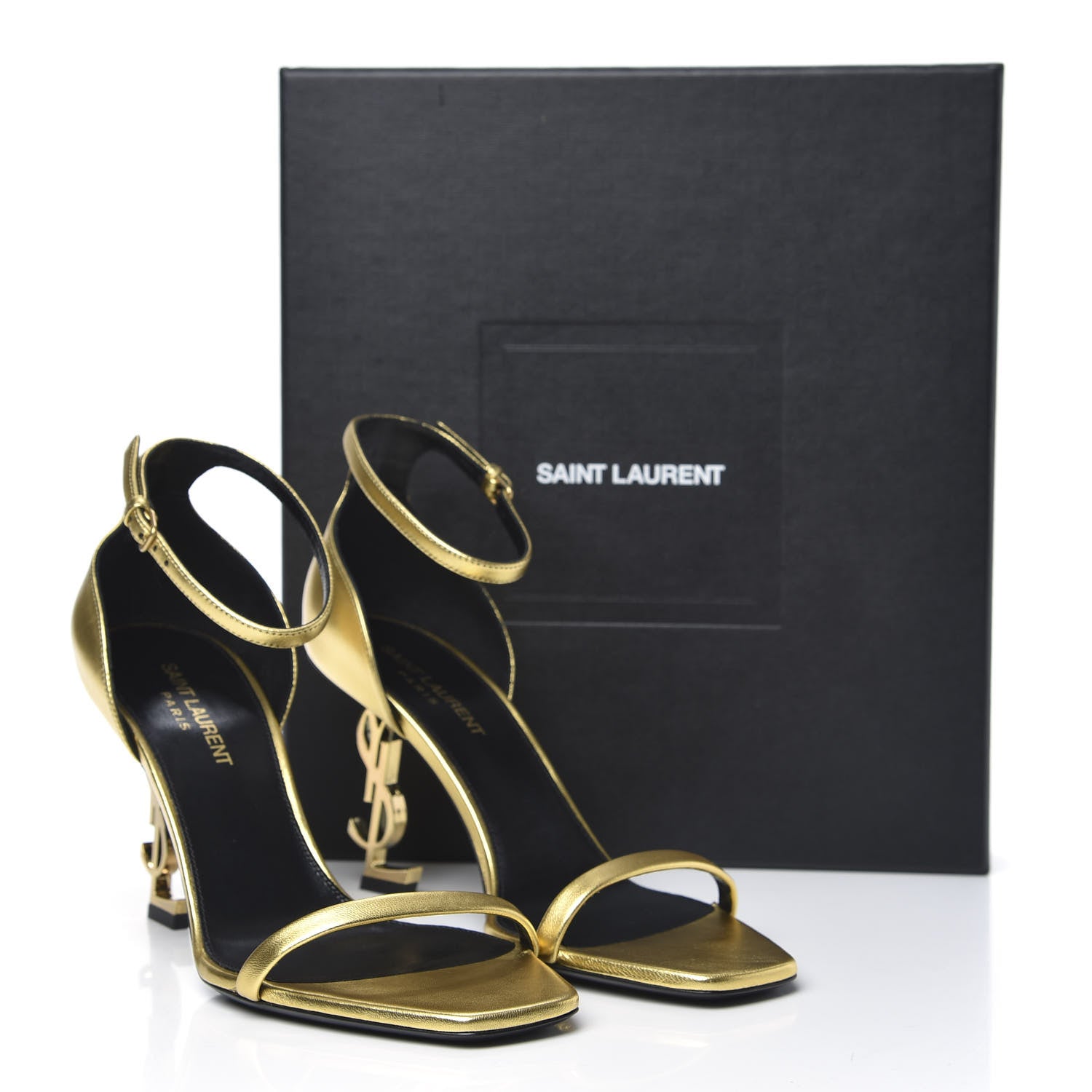 Saint Laurent Calfskin Opyum Sandals 38.5 Oro 10 of 10