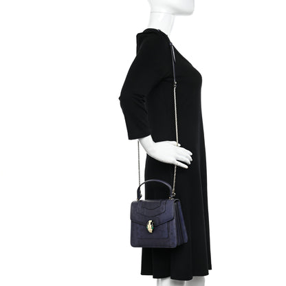 Bulgari Karung Serpenti Forever Top Handle Navy Blue 2 of 11