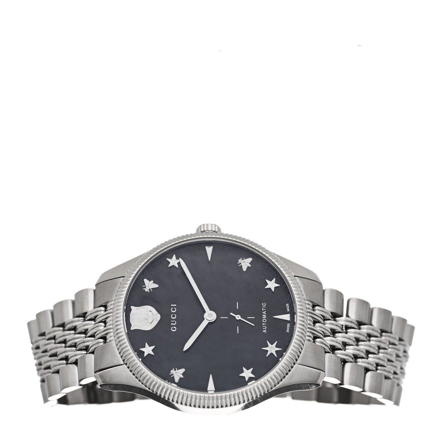 Gucci Stainless Steel 40mm G-Timeless Charm Automatic Watch Black 2 of 4