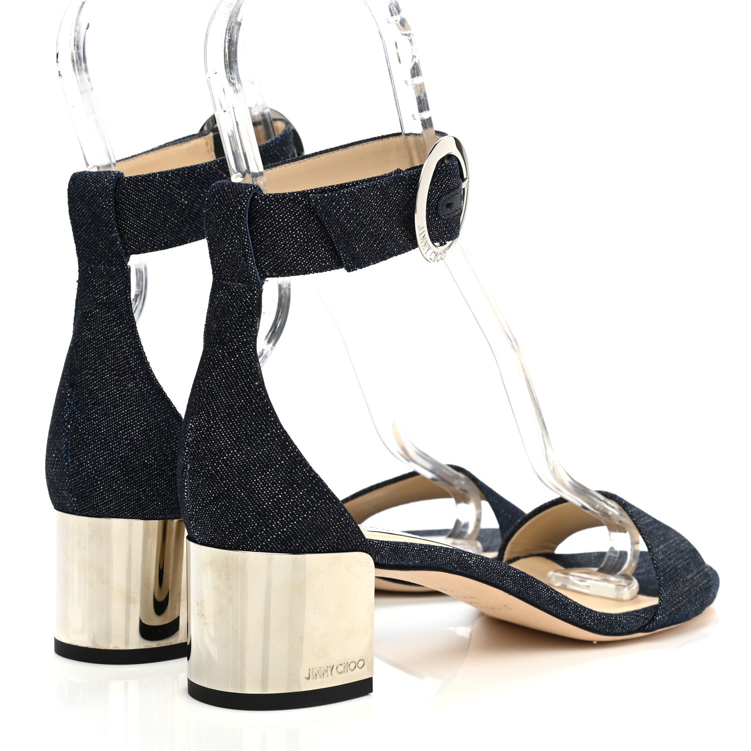 Jimmy Choo Denim Jaimie Ankle Strap Sandals 39.5 Indigo 4 of 10