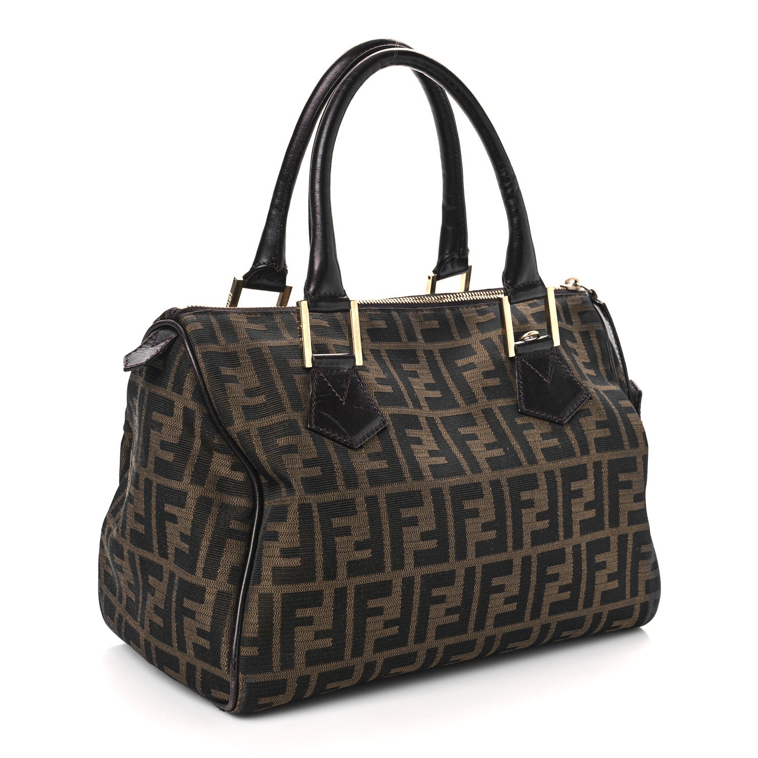 Fendi Zucca Cuoio Lucido Medium Chef Boston Tobacco Moro 3 of 8