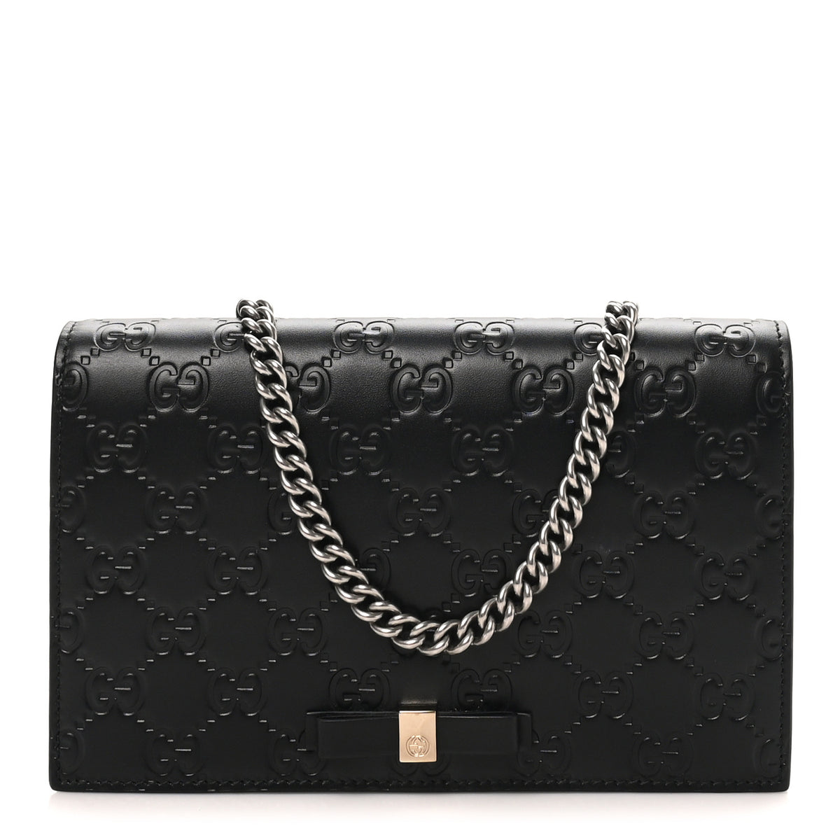 Guccissima Signature Bowy Chain Wallet Black