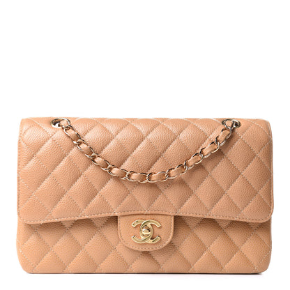 Chanel Caviar Quilted Medium Double Flap Dark Beige 1 of 10