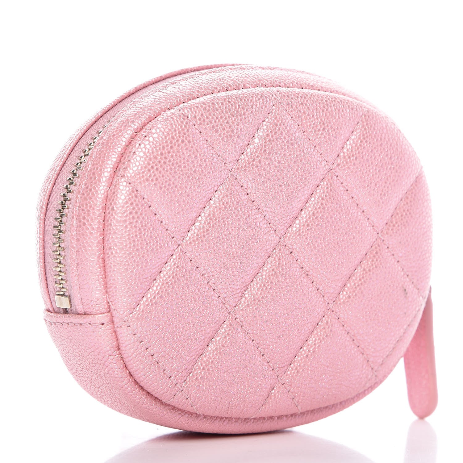 Chanel Iridescent Caviar Quilted Zip Around Classic Coin Purse Rose Pink 3 of 8