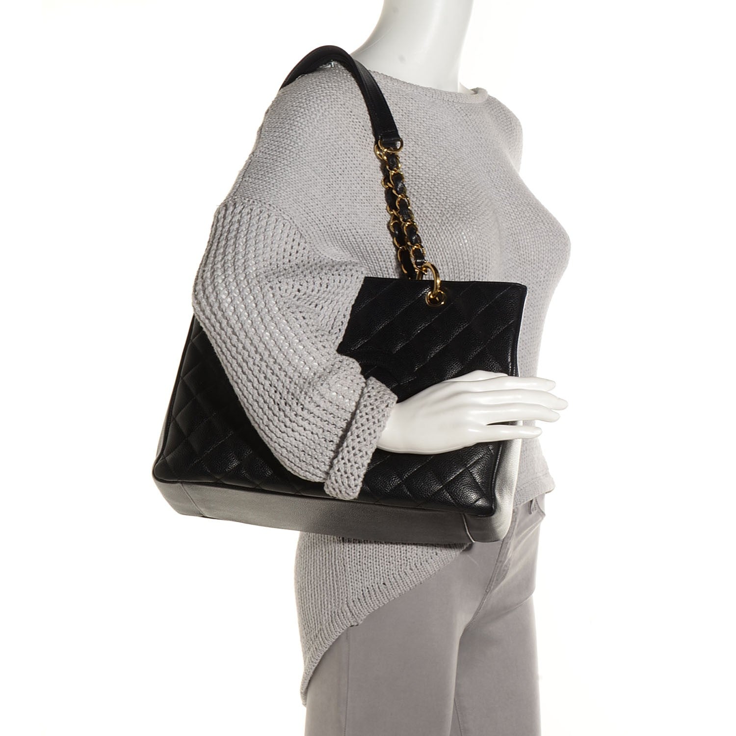 Chanel Caviar Quilted Grand Shopping Tote GST Black 2 of 7