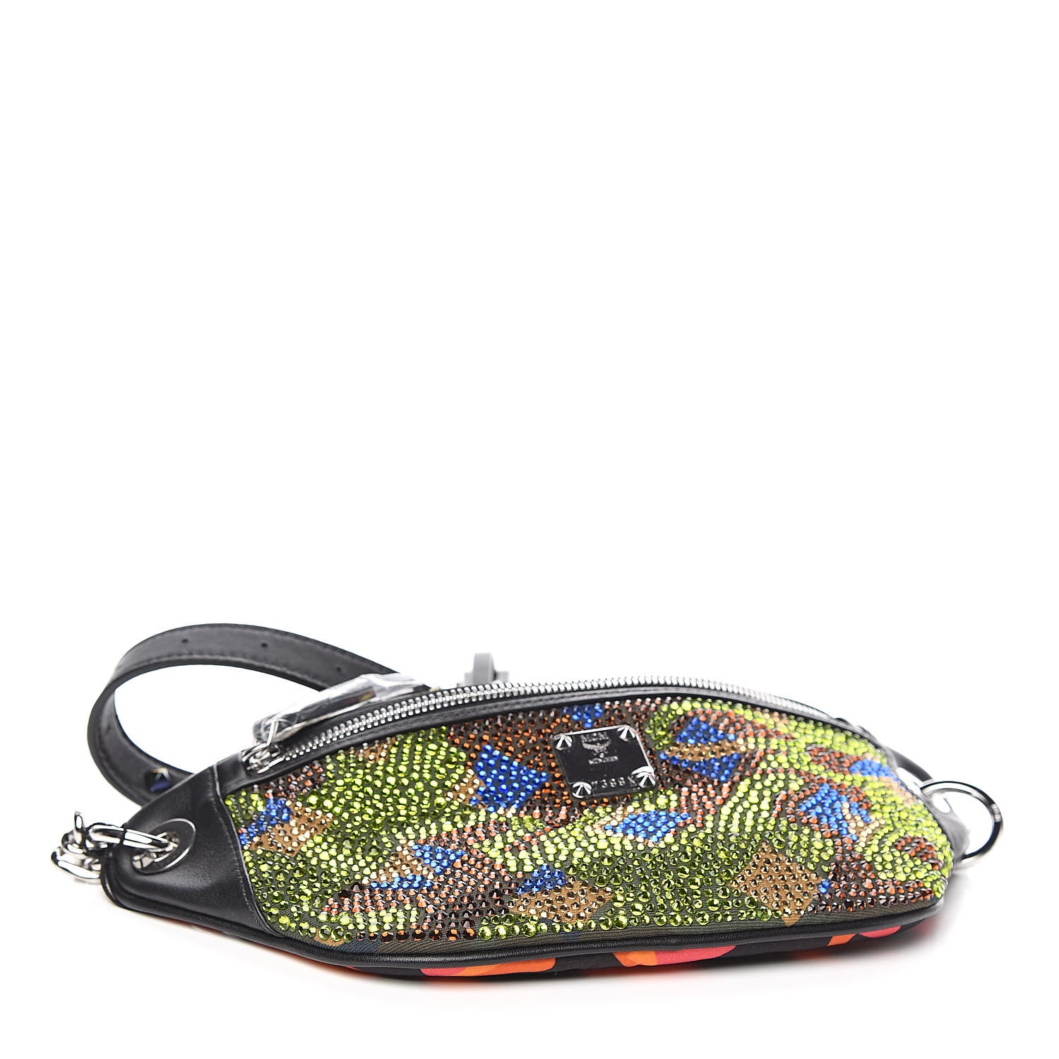 MCM Visetos Nylon Crystal Lion Camo Crossbody Bag Multicolor 4 of 10