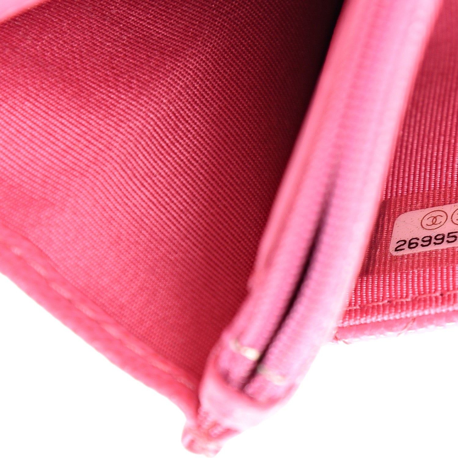 Chanel Caviar Quilted Wallet on Chain WOC Pink 7 of 12