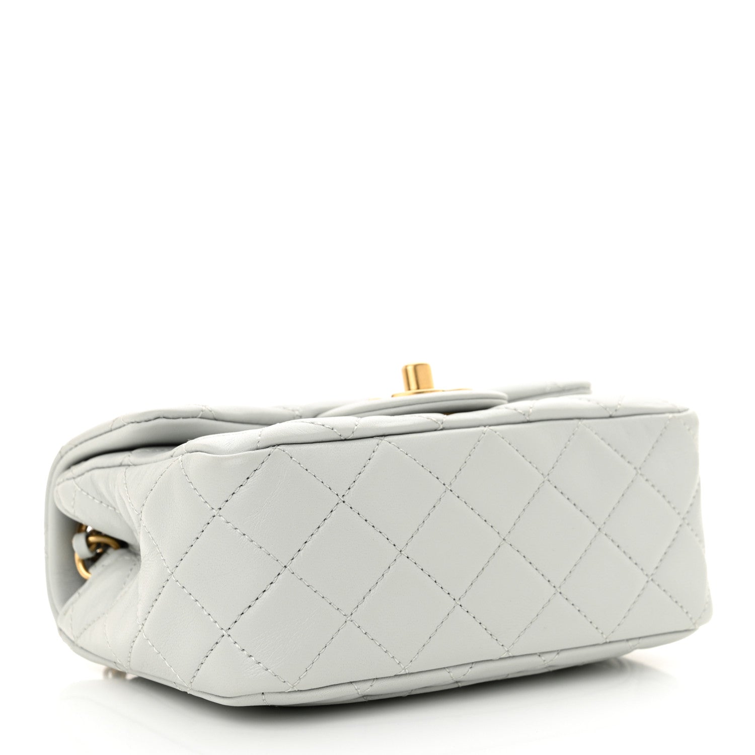 Chanel Lambskin Quilted Mini Pearl Crush Flap Light Grey 4 of 10