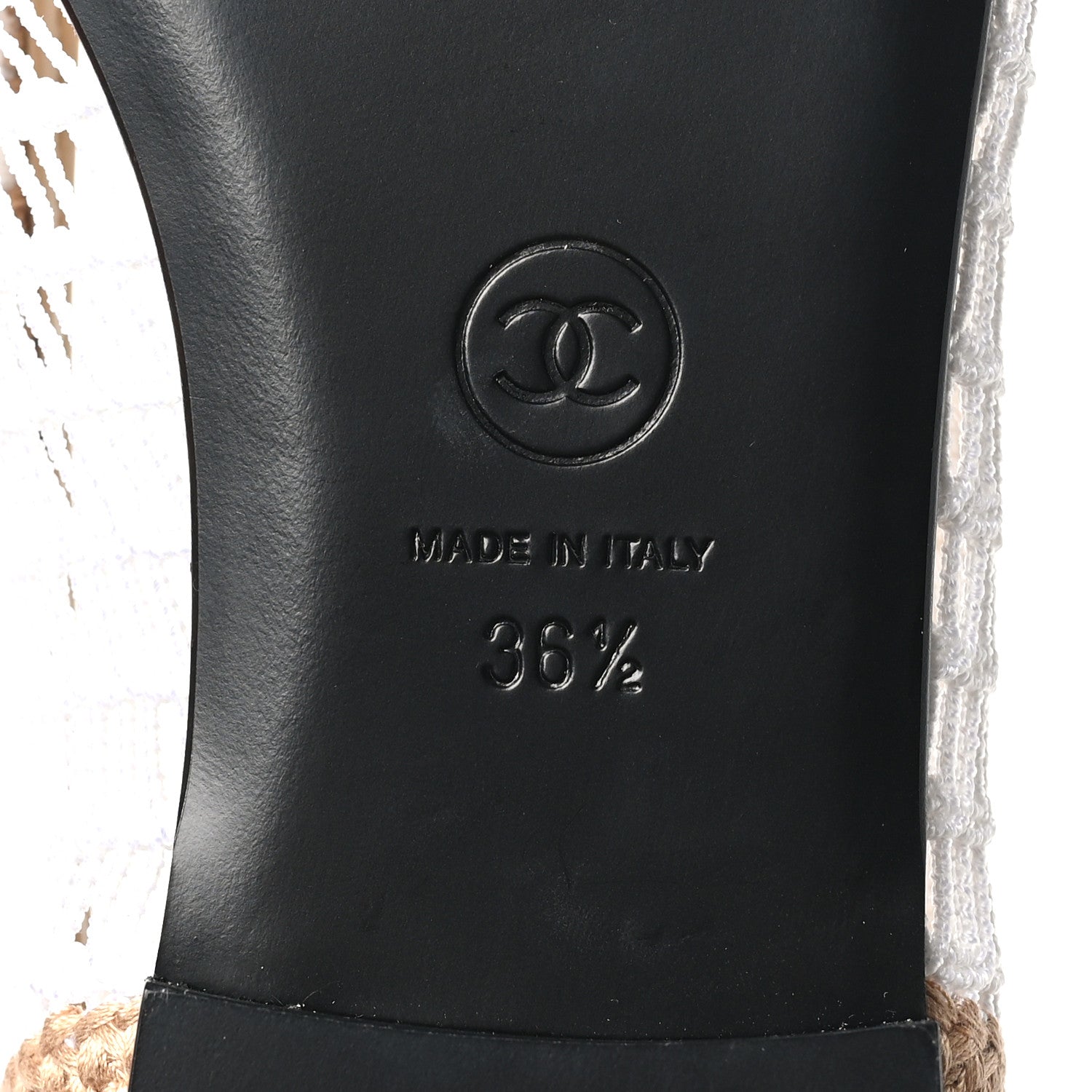 Chanel Raffia CC Cap Toe Ballerina Flats 36.5 White Beige 7 of 8
